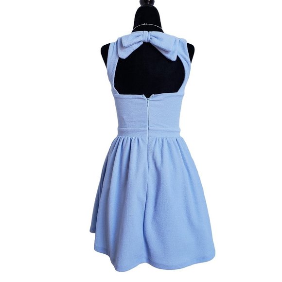 CHELSEA NWT Sky Blue Bow Back Dress with Tulle S - Picture 4 of 9